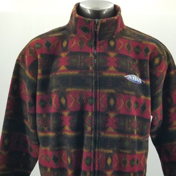 Vintage Ben Aipa Surd Aztec Print Fleece Size Large Made In USA - Picture 5 of 9